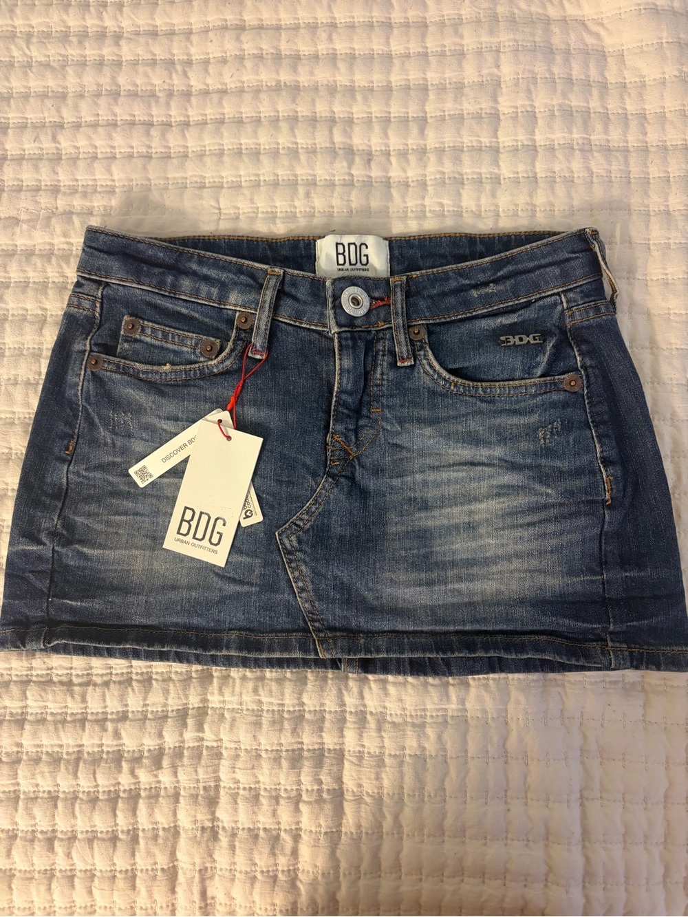BDG Faded Blue Denim Mini Skirt